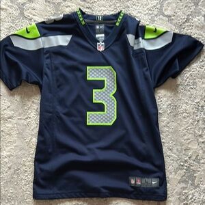 NFL Seattle Seahawks Navy Blue Jersey with Number 3 and Nike Logo